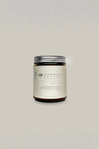 Australian Gracious Shadow Hearbal tea infused with Reishi mushrooms. RSH tea in a jar.